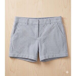 Tommy Hilfiger Blue White Pinstripe Shorts Womens 6 Flat Front Preppy Nautical